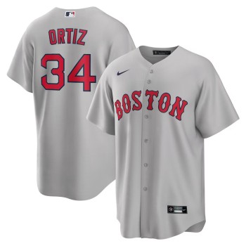 Men's Boston Red Sox #34 David Ortiz Nike Gray Road Replica Player Jersey Men's Boston Red Sox #34 David Ortiz Nike Gray Road Replica Player Jersey