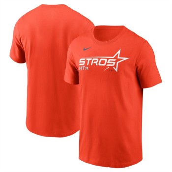Men's Houston Astros Orange 2025 City Connect Wordmark Performance T-Shirt Men's Houston Astros Orange 2025 City Connect Wordmark Performance T-Shirt