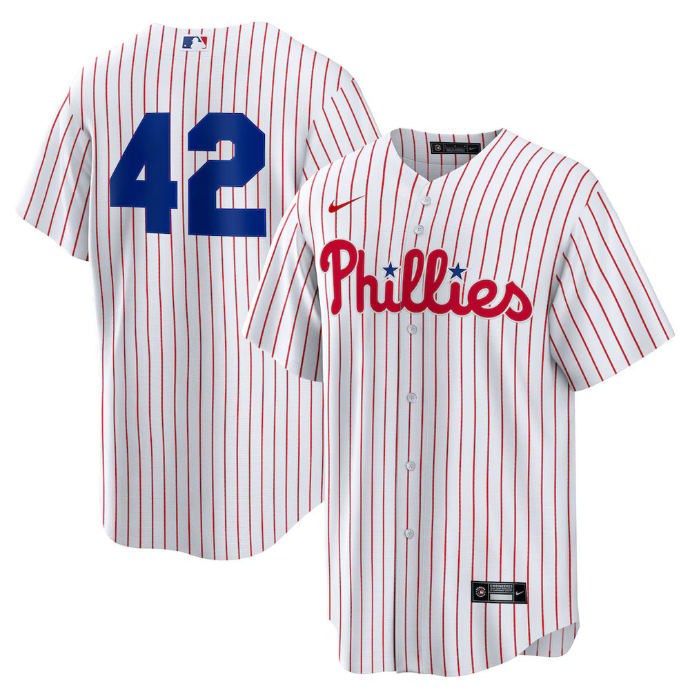 Youth Philadelphia Phillies #42 Jackie Robinson Nike White Home 2025 Jackie Robinson Day Replica Jersey