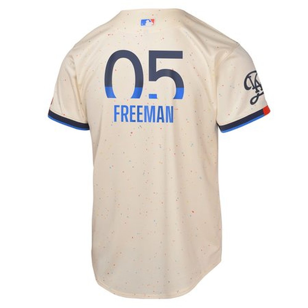 Youth Los Angeles Dodgers #05 Freddie Freeman Cream 2024 City Connect Limited Player Jersey