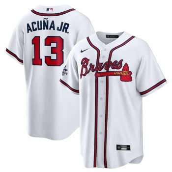 Youth Atlanta Braves #13 Ronald Acuna Jr. Nike White 2025 MLB All-Star Game Home Replica Player Jersey Youth Atlanta Braves #13 Ronald Acuna Jr. Nike White 2025 MLB All-Star Game Home Replica Player Jersey
