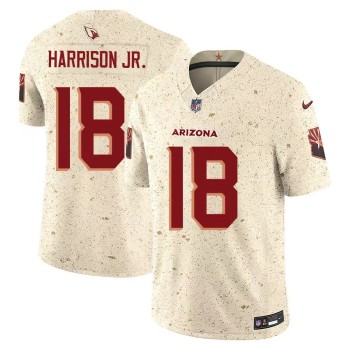 Men's Arizona Cardinals #18 Marvin Harrison Jr. Cream Rivalries Collection F.U.S.E. Vapor Limited Stitched Jersey Men's Arizona Cardinals #18 Marvin Harrison Jr. Cream Rivalries Collection F.U.S.E. Vapor Limited Stitched Jersey