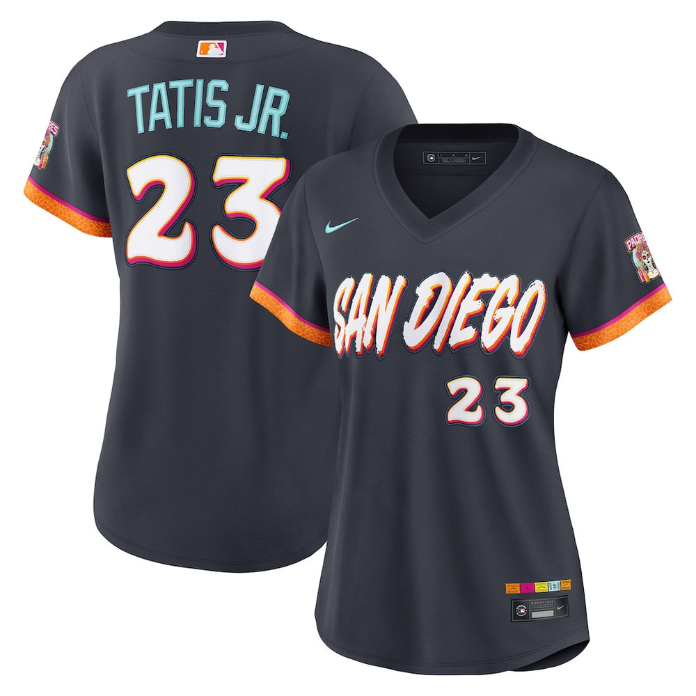 Women's San Diego Padres #23 Fernando Tatis Jr. Nike Obsidian 2026 City Connect Stadium Jersey