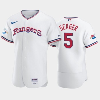 Women's Texas Rangers #5 Corey Seager White 50th Anniversary Throwback Stitched Jersey(Run Small) Women's Texas Rangers #5 Corey Seager White 50th Anniversary Throwback Stitched Jersey(Run Small)