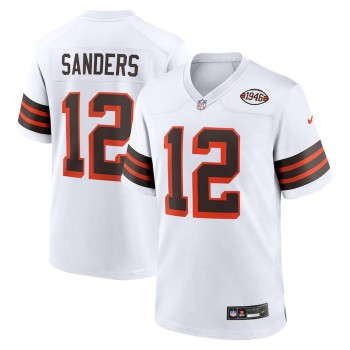 Men's Cleveland Browns #12 Shedeur Sanders Nike White 2025 NFL Draft 2nd Alternate Game Jersey Men's Cleveland Browns #12 Shedeur Sanders Nike White 2025 NFL Draft 2nd Alternate Game Jersey