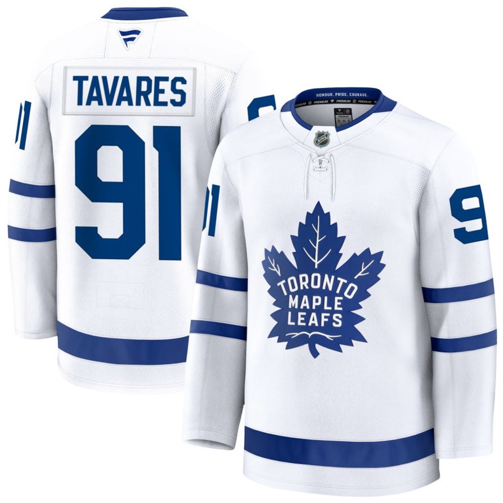Youth Toronto Maple Leafs #91 John Tavares White Away Player Jersey
