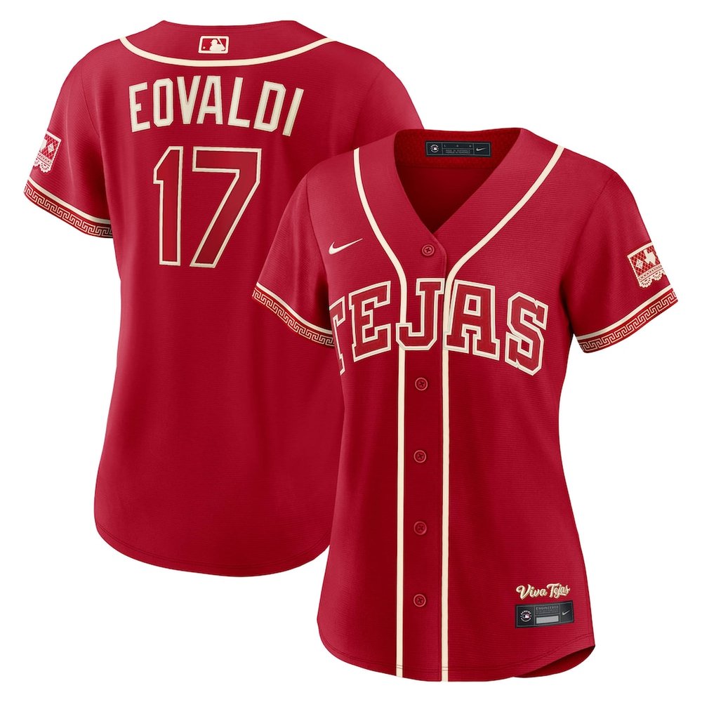 Women's Texas Rangers #17 Nathan Eovaldi Nike Red 2026 City Connect Stadium Jersey