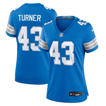 Women's Detroit Lions James Turner  Blue Game Jersey Women's Detroit Lions James Turner  Blue Game Jersey