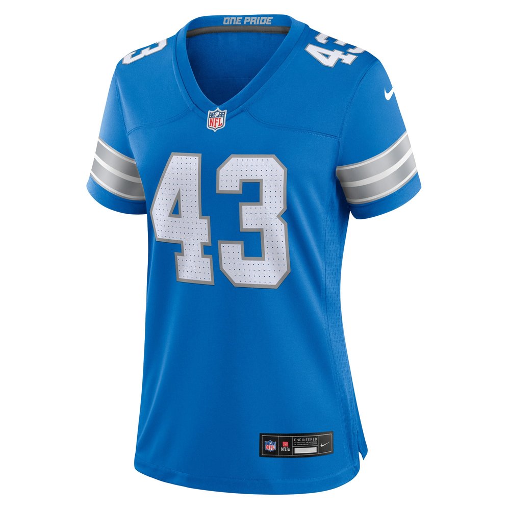 Women's Detroit Lions James Turner  Blue Game Jersey Women's Detroit Lions James Turner  Blue Game Jersey