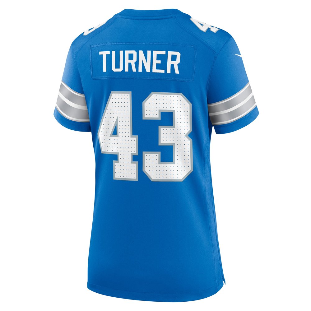 Women's Detroit Lions James Turner  Blue Game Jersey Women's Detroit Lions James Turner  Blue Game Jersey