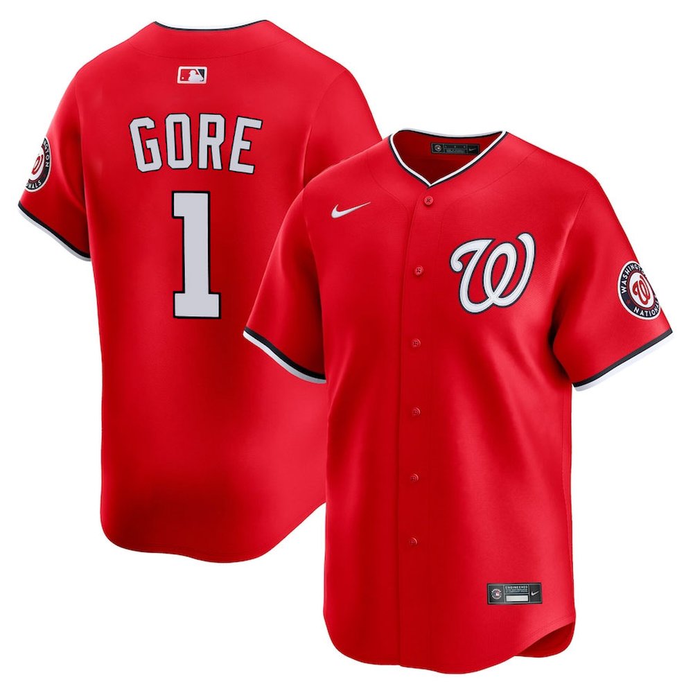 Men's Washington Nationals #1 MacKenzie Gore Red Alternate Limited Player Jersey
