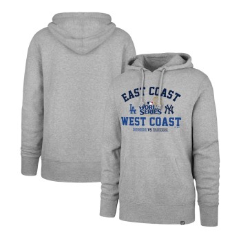 Men's Los Angeles Dodgers vs. New York Yankees '47 Gray 2024 World Series Matchup Pullover Hoodie Men's Los Angeles Dodgers vs. New York Yankees '47 Gray 2024 World Series Matchup Pullover Hoodie