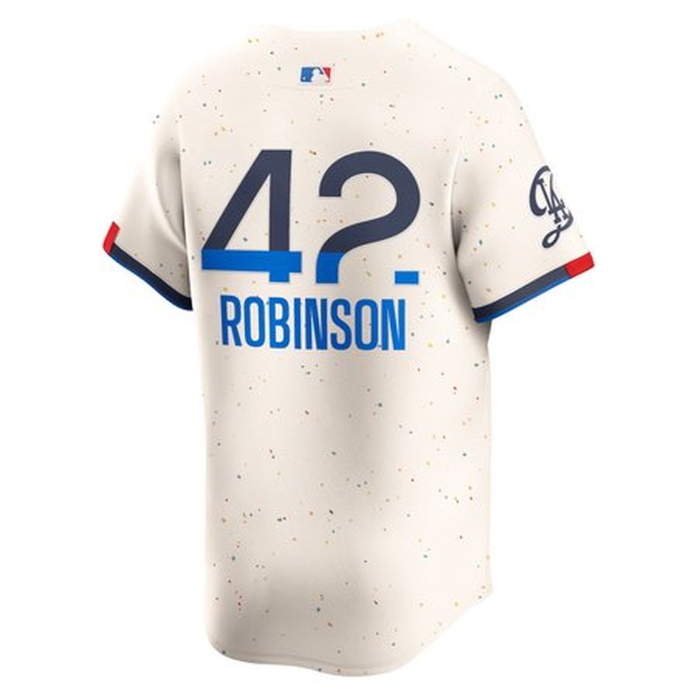 Men's Los Angeles Dodgers #42 Jackie Robinson Cream 2024 City Connect Limited Player Jersey