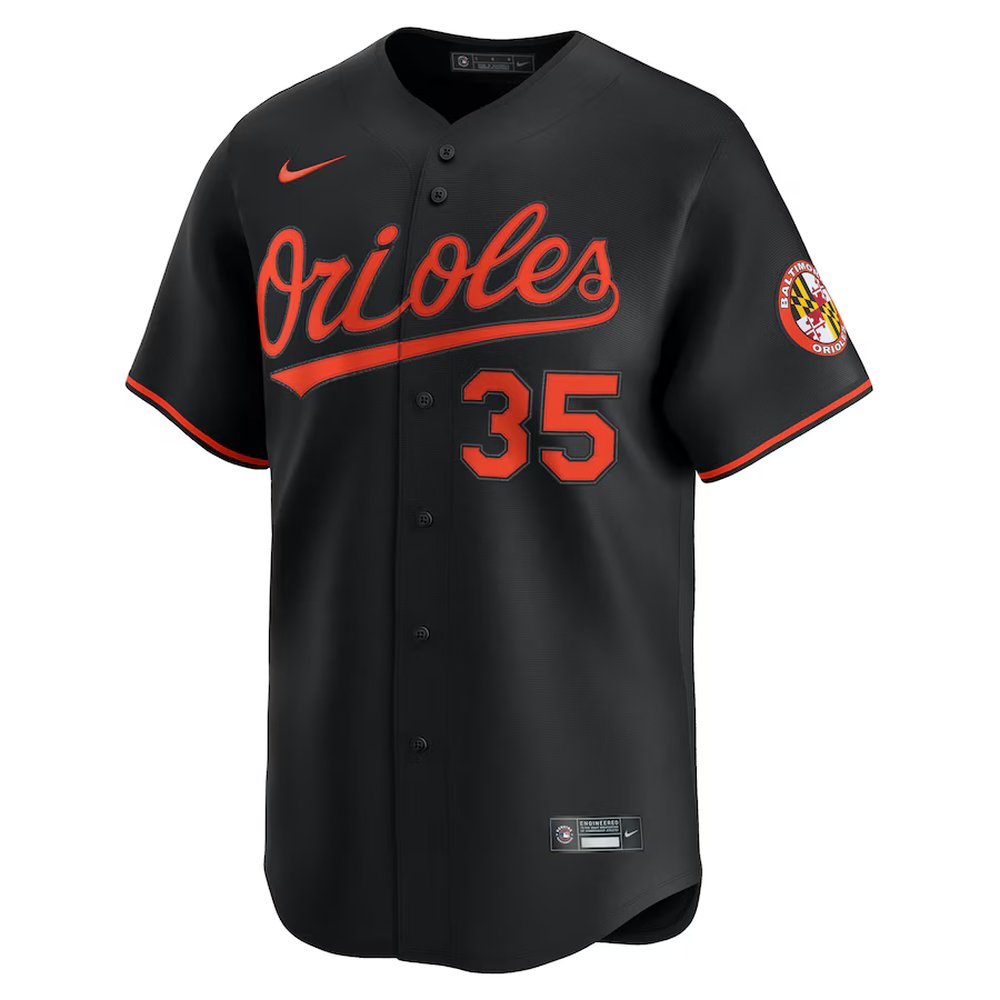 Men's Baltimore Orioles #35 Adley Rutschman Black Alternate Limited Player Jersey Men's Baltimore Orioles #35 Adley Rutschman Black Alternate Limited Player Jersey