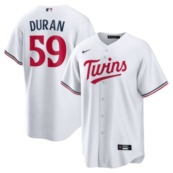 Men's Minnesota Twins #59 Jhoan Duran White Home Replica Jersey