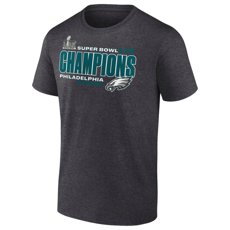 Men's Philadelphia Eagles Heather Charcoal Super Bowl LIX Champions Under The Lights T-Shirt Men's Philadelphia Eagles Heather Charcoal Super Bowl LIX Champions Under The Lights T-Shirt
