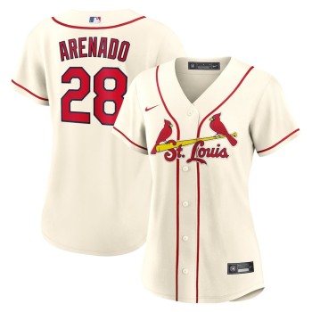 Women's St. Louis Cardinals #28 Nolan Arenado Cream Alternate Replica Player Jersey