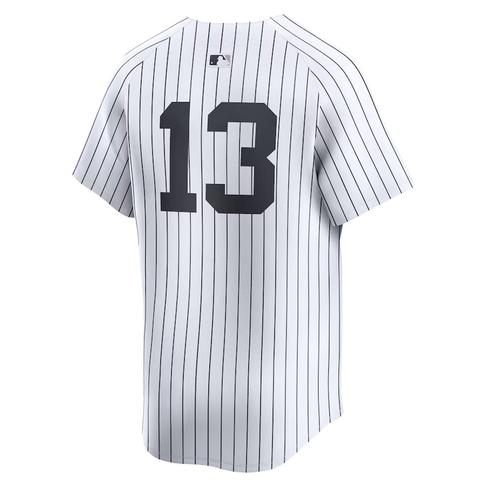 Men's New York Yankees #13 Jazz Chisholm Jr. White Home Limited Player Jersey Men's New York Yankees #13 Jazz Chisholm Jr. White Home Limited Player Jersey