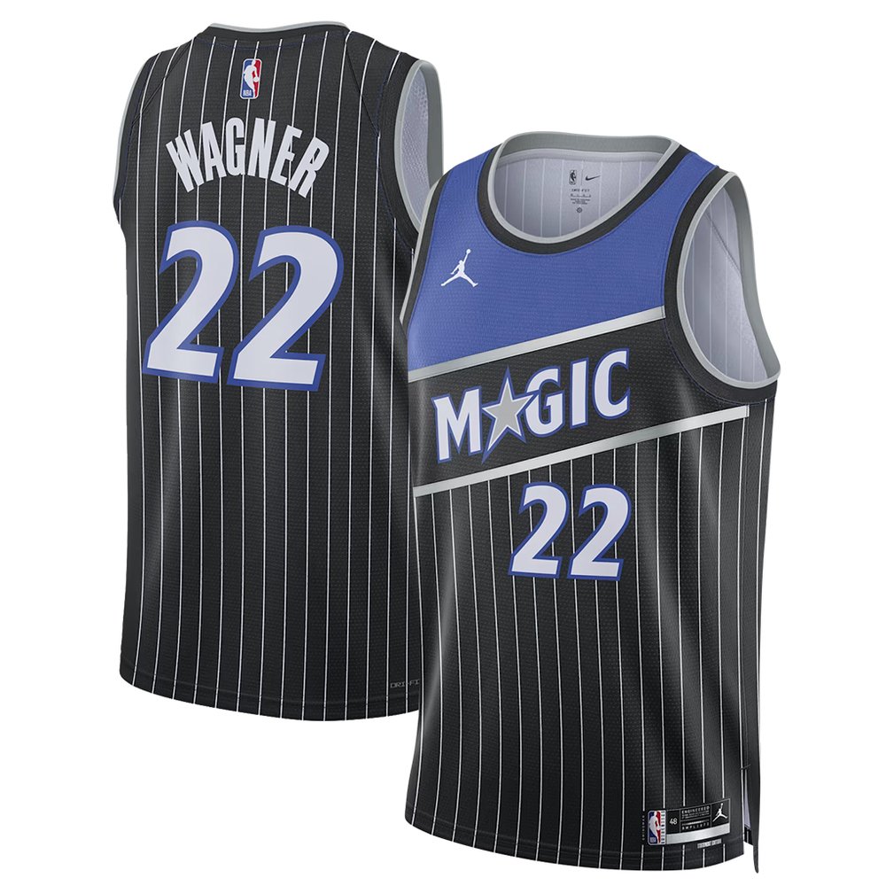 Men's Orlando Magic #22 Franz Wagner Black 2025/26 Statement Edition Jersey