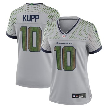 Women's Seattle Seahawks #10 Cooper Kupp Gray Rivalries Collection Game Jersey Women's Seattle Seahawks #10 Cooper Kupp Gray Rivalries Collection Game Jersey
