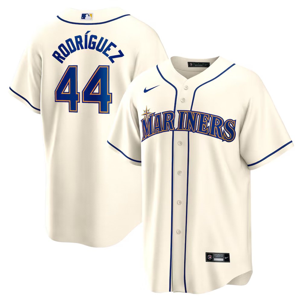 Men's Seattle Mariners #44 Julio Rodriguez Cream Official Replica Player Jersey