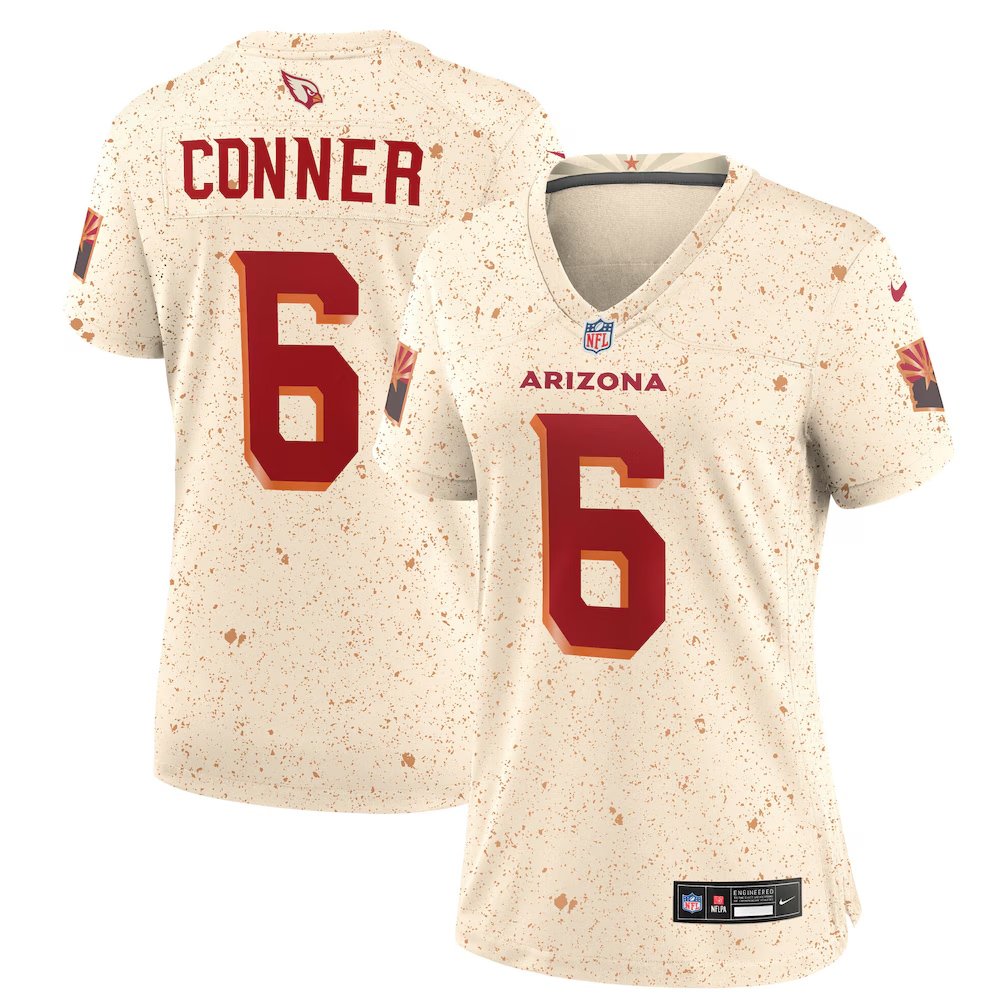 Women's Arizona Cardinals #6 James Conner Cream Rivalries Collection Game Jersey