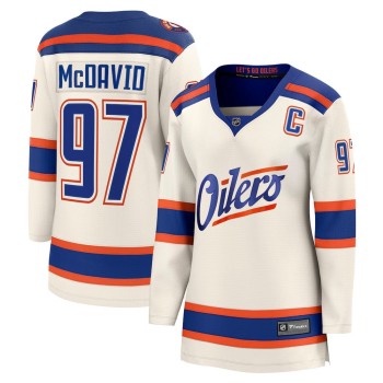 Women's Edmonton Oilers #97 Connor McDavid Light Beige Alternate Jersey Women's Edmonton Oilers #97 Connor McDavid Light Beige Alternate Jersey