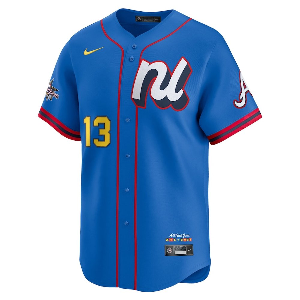 Men's National League #13 Ronald Acuna Jr. Nike Blue 2025 All-Star Edition Limited Player Jersey Men's National League #13 Ronald Acuna Jr. Nike Blue 2025 All-Star Edition Limited Player Jersey