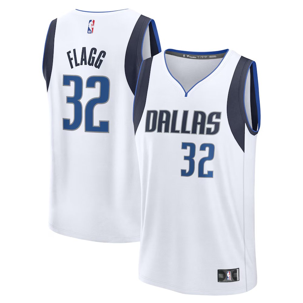 Men's Dallas Mavericks #32 Cooper Flagg Fanatics White 2025 NBA Draft First Round Pick Fast Break Replica Association Edition Jersey