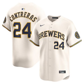 Men's Milwaukee Brewers #24 William Contreras Nike Cream Alternate Limited Player Jersey