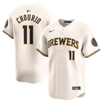 Men's Milwaukee Brewers #11 Jackson Chourio Nike Cream Home Limited Player Jersey
