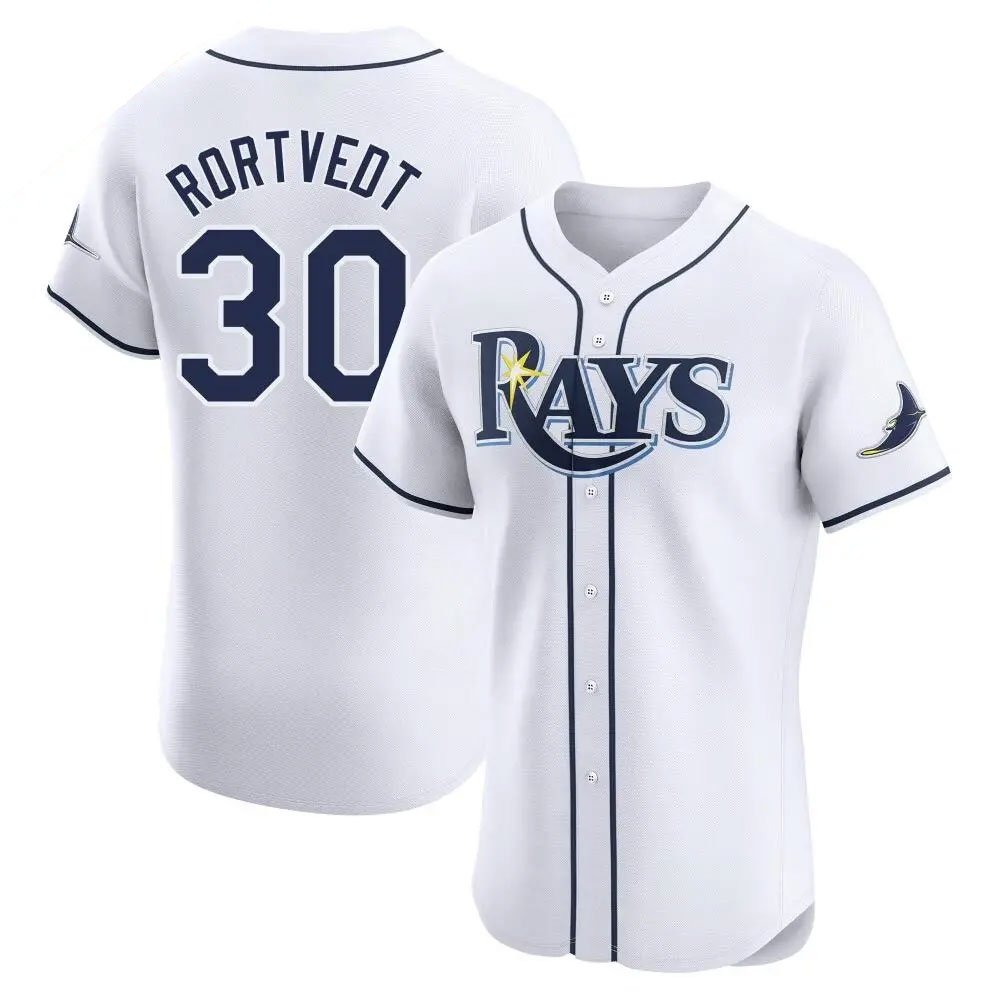 Men's Tampa Bay Rays #30 Ben Rortvedt White Home Elite Player Jersey
