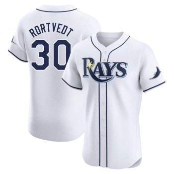 Men's Tampa Bay Rays #30 Ben Rortvedt White Home Elite Player Jersey