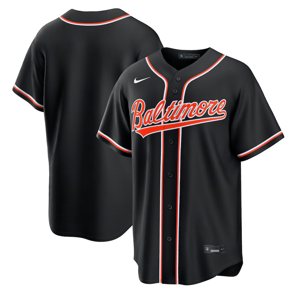 Youth Baltimore Orioles Nike Fashion Replica Black Out Jersey