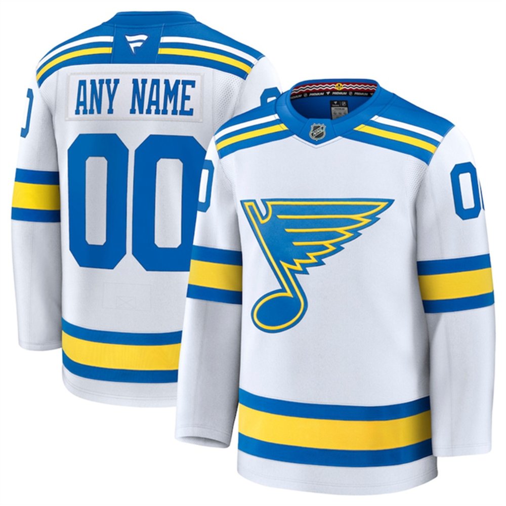 Youth St. Louis Blues Custom White 2024-25 Away Stitched Hockey Jersey Youth St. Louis Blues Custom White 2024-25 Away Stitched Hockey Jersey