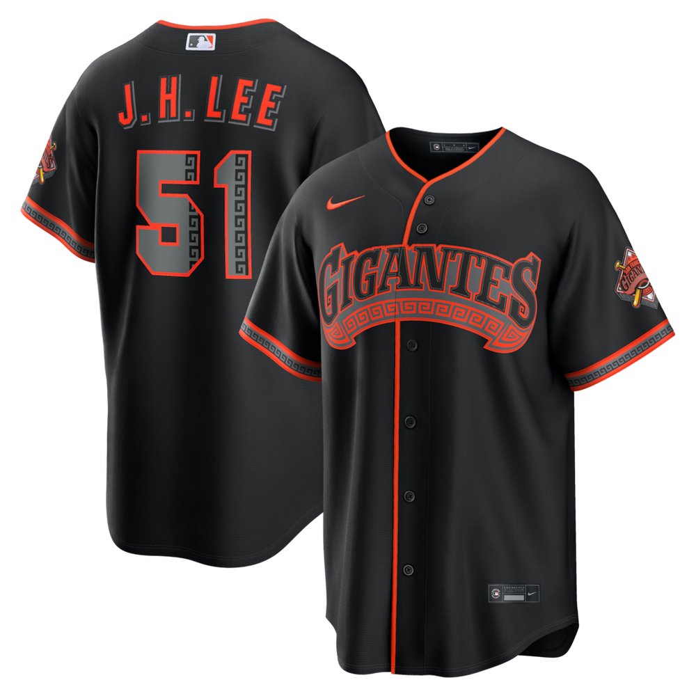 Men's San Francisco Giants #51 Jung Hoo Lee Nike Black Alternate Stadium Jersey