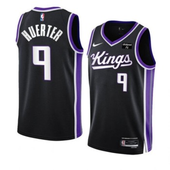 Men's Sacramento Kings #9 Kevin Huerter Black 2023/24 Icon Edition Swingman Stitched Basketball Jersey