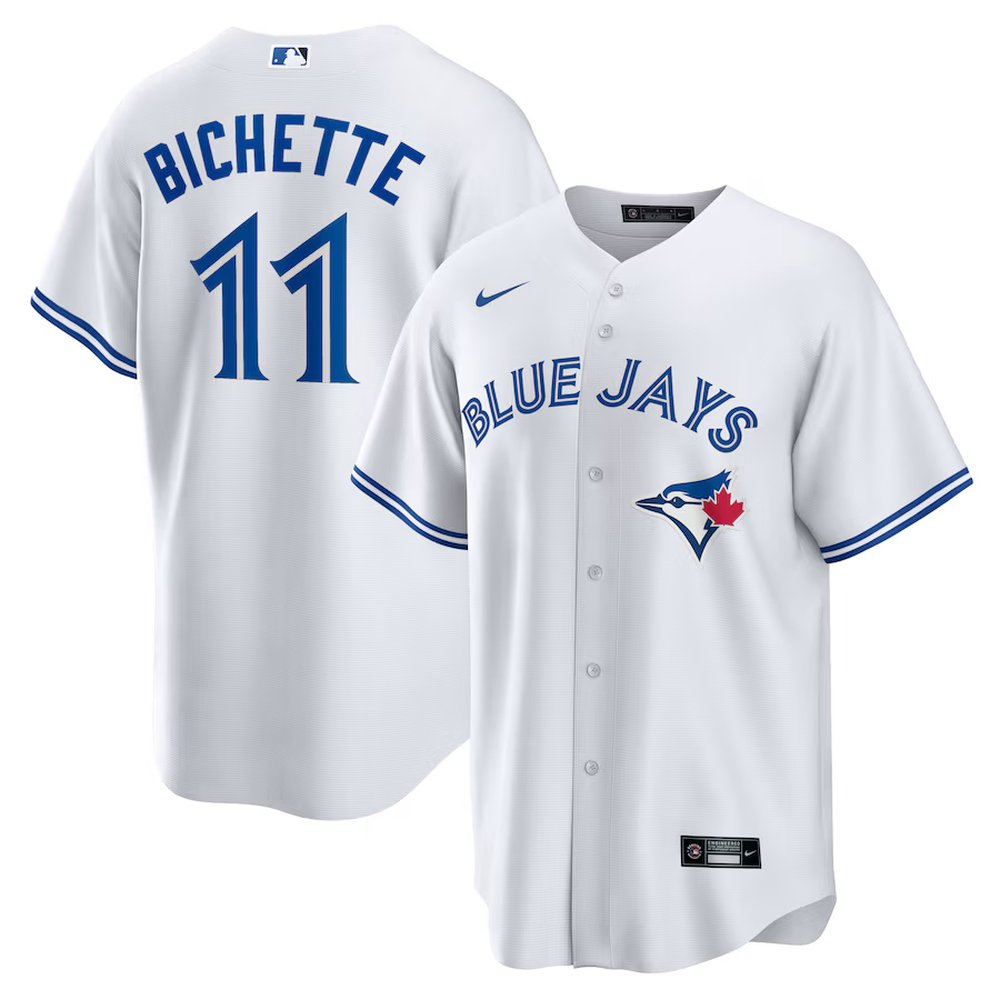 Men's Toronto Blue Jays #11 Bo Bichette White Replica Player Jersey