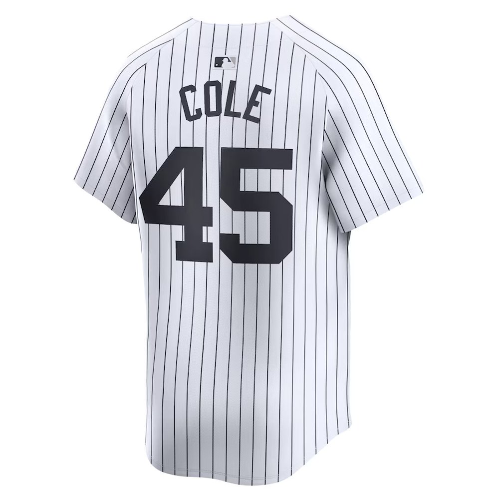 Men's New York Yankees #45 Gerrit Cole White Home Limited Player Jersey Men's New York Yankees #45 Gerrit Cole White Home Limited Player Jersey