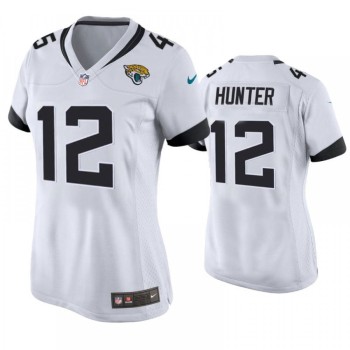 Women's Jacksonville Jaguars #12 Travis Hunter Nike White 2025 NFL Draft First Round Pick Alternate Game Player Jersey Women's Jacksonville Jaguars #12 Travis Hunter Nike White 2025 NFL Draft First Round Pick Alternate Game Player Jersey