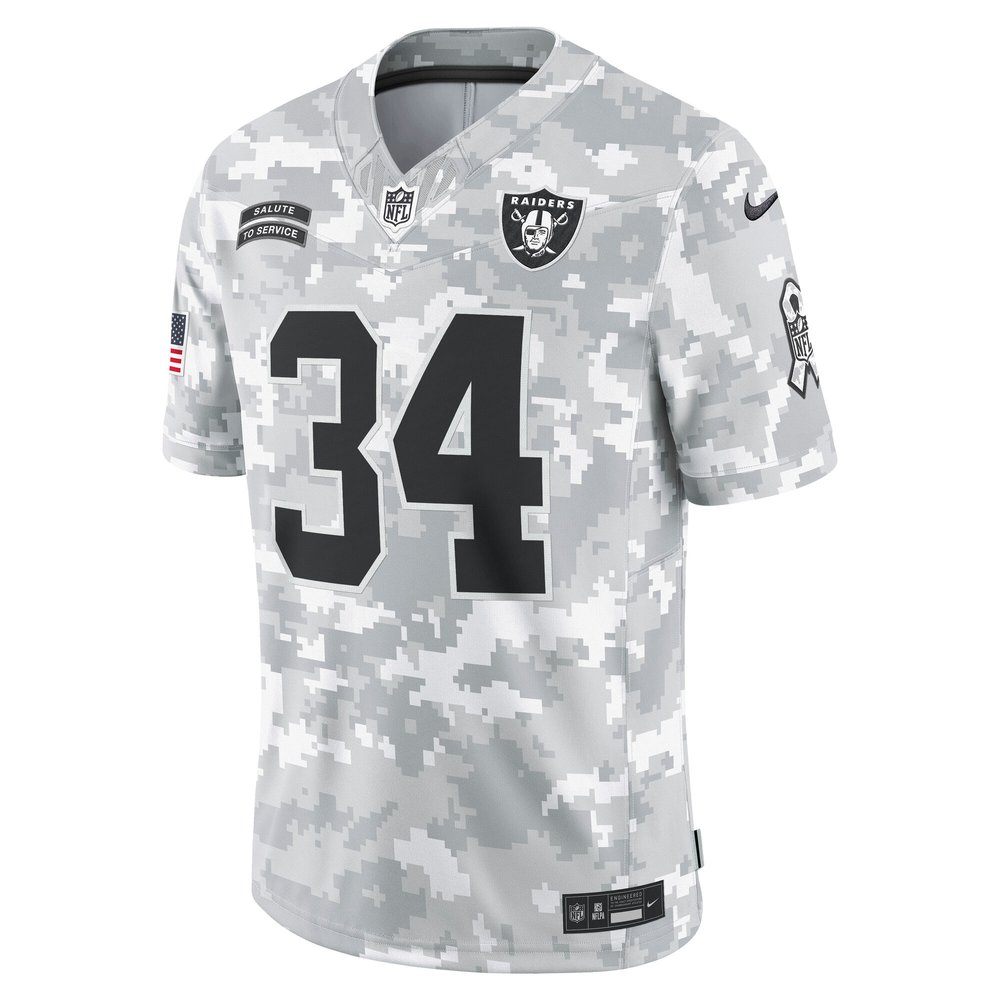 Men's Las Vegas Raiders Bo Jackson Arctic Camo 2024 Salute to Service Retired Player Limited Jersey Men's Las Vegas Raiders Bo Jackson Arctic Camo 2024 Salute to Service Retired Player Limited Jersey