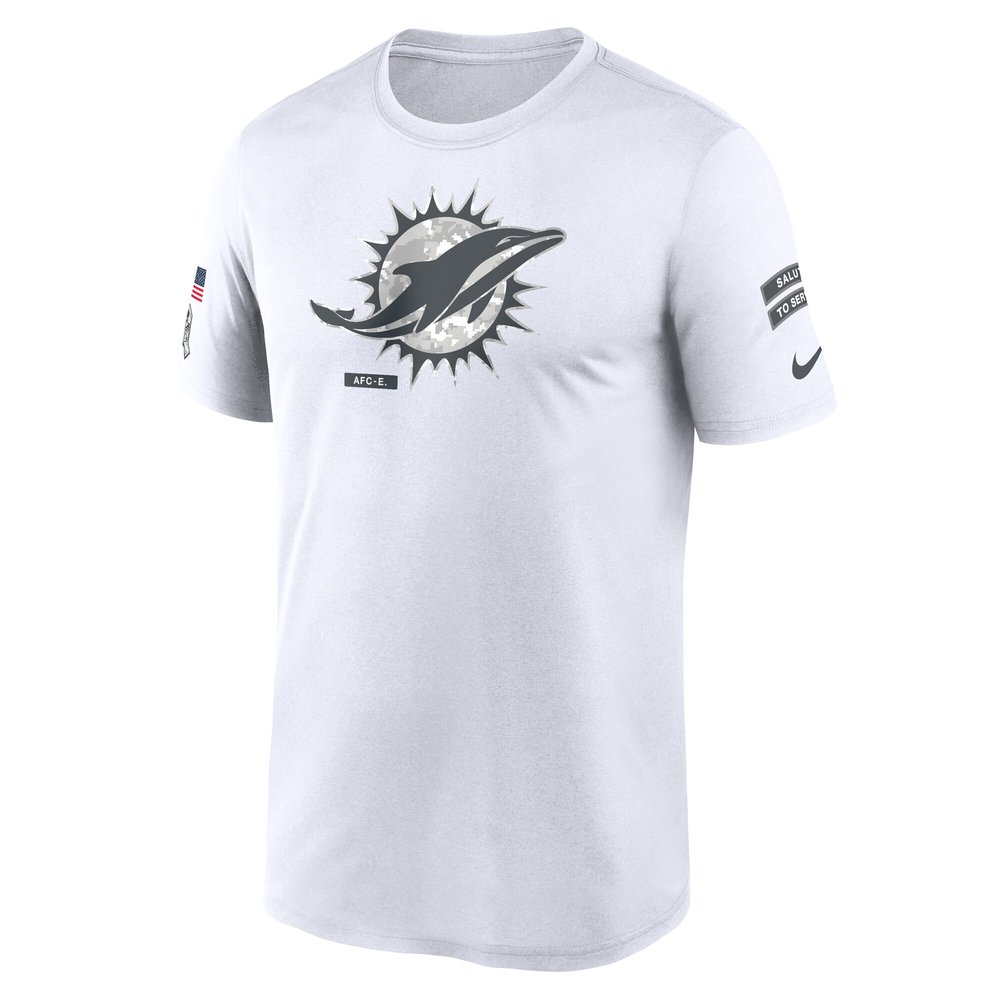Men's Miami Dolphins White 2024 Salute To Service Legend Performance T-Shirt