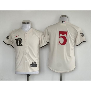 Youth Texas Rangers #5 Corey Seager Cream City ConnectStitched Baseball Jersey Youth Texas Rangers #5 Corey Seager Cream City ConnectStitched Baseball Jersey