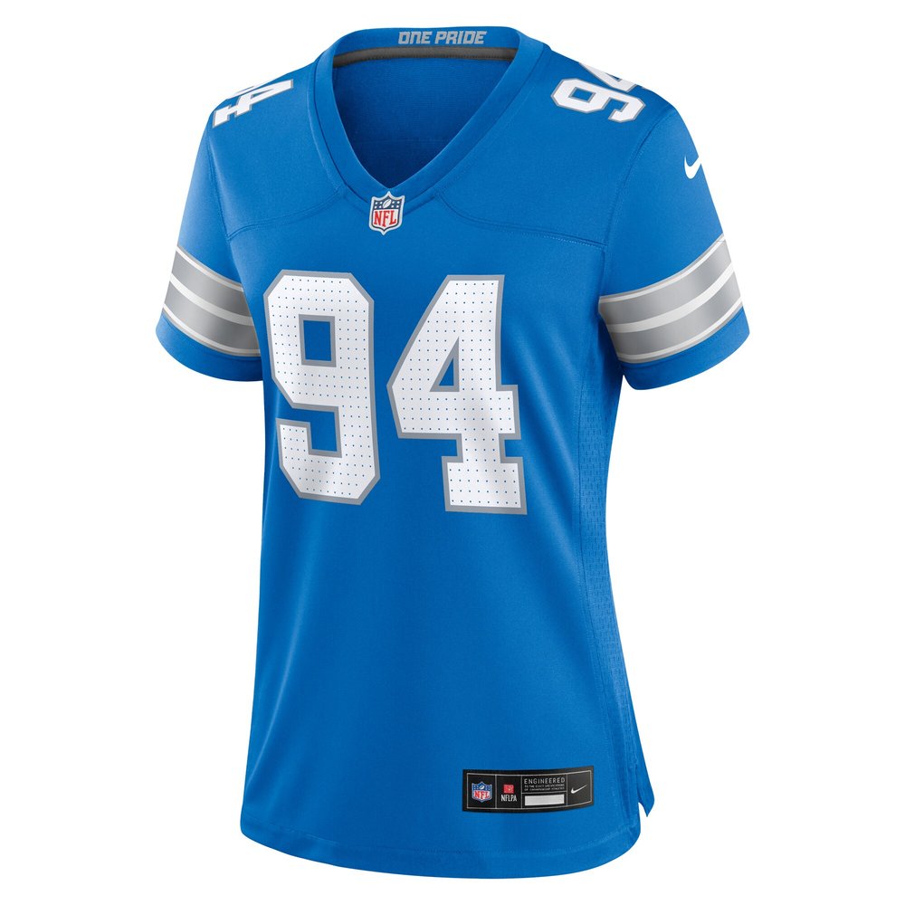 Women's Detroit Lions Mekhi Wingo  Blue Team Game Jersey Women's Detroit Lions Mekhi Wingo  Blue Team Game Jersey