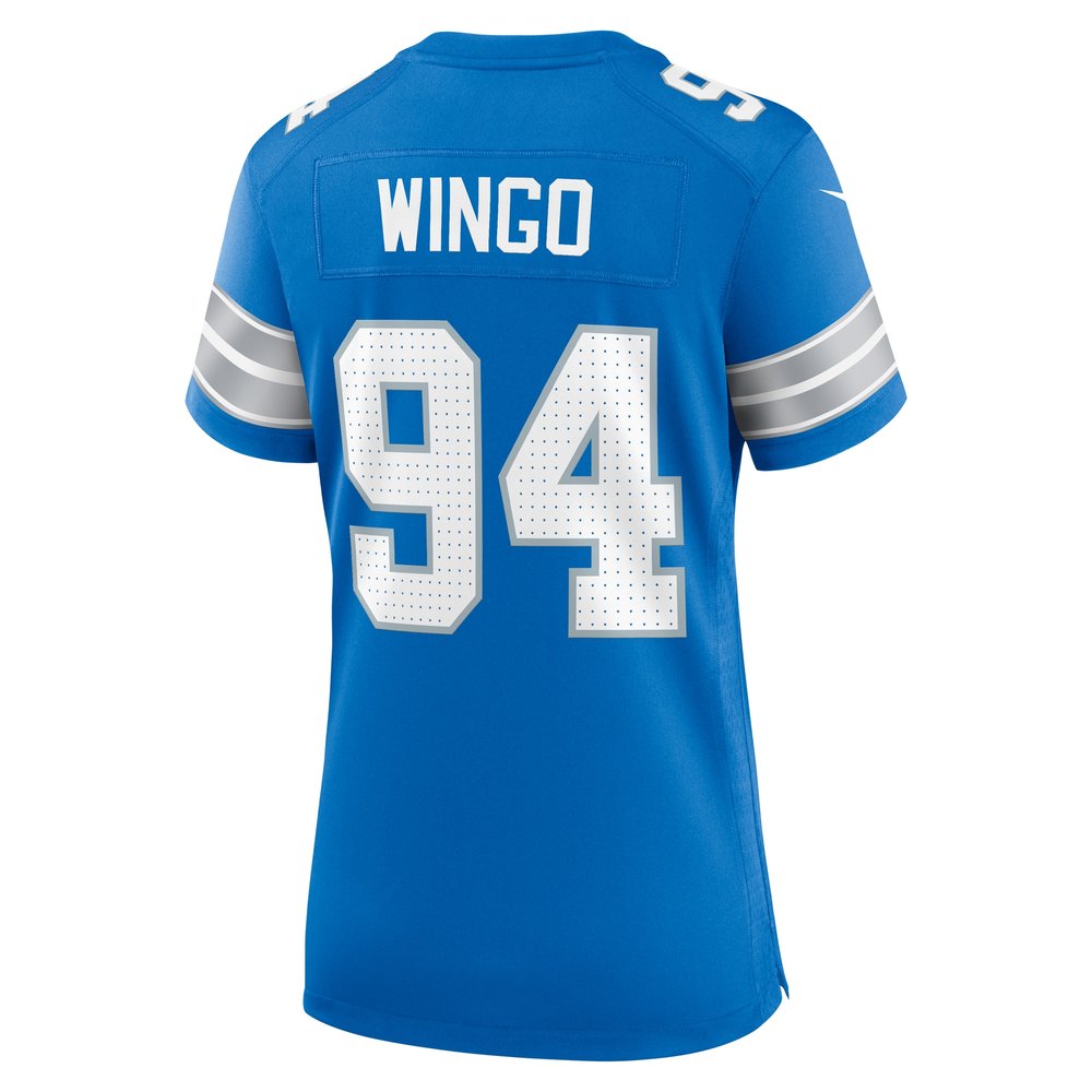 Women's Detroit Lions Mekhi Wingo  Blue Team Game Jersey Women's Detroit Lions Mekhi Wingo  Blue Team Game Jersey