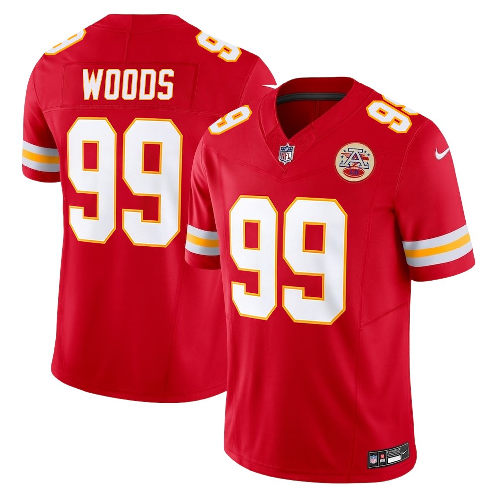 Men's Kansas City Chiefs Peter Woods Red 2026 NFL Draft Vapor F.U.S.E. Limited Jersey