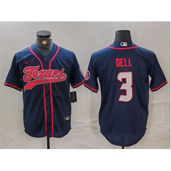 Men's Houston Texans #3 Tank Dell Navy With Patch Cool Base Stitched Baseball Jersey Men's Houston Texans #3 Tank Dell Navy With Patch Cool Base Stitched Baseball Jersey