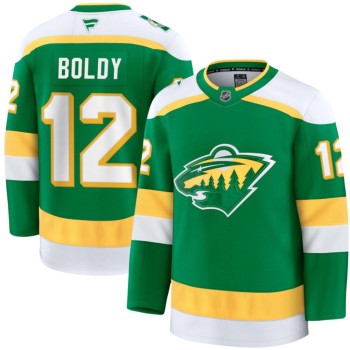 Men's Minnesota Wild #12 Matt Boldy Green 2024-25 Alternate Stitched Hockey Premium Jersey