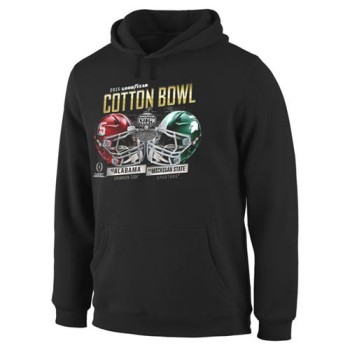 Alabama Crimson Tide vs.Michigan State Spartans College Football Playoffs 2015 Cotton Bowl Dueling Tackle Pullover Hoodie Black Alabama Crimson Tide vs.Michigan State Spartans College Football Playoffs 2015 Cotton Bowl Dueling Tackle Pullover Hoodie Black