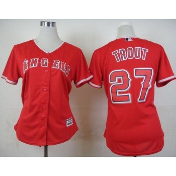 Angels #27 Mike Trout Red Alternate Women's Stitched MLB Jersey Angels #27 Mike Trout Red Alternate Women's Stitched MLB Jersey